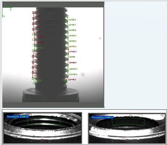 金属冲压件外观缺陷视觉检测尺寸测量CCD视觉五金件螺丝测量螺纹测距